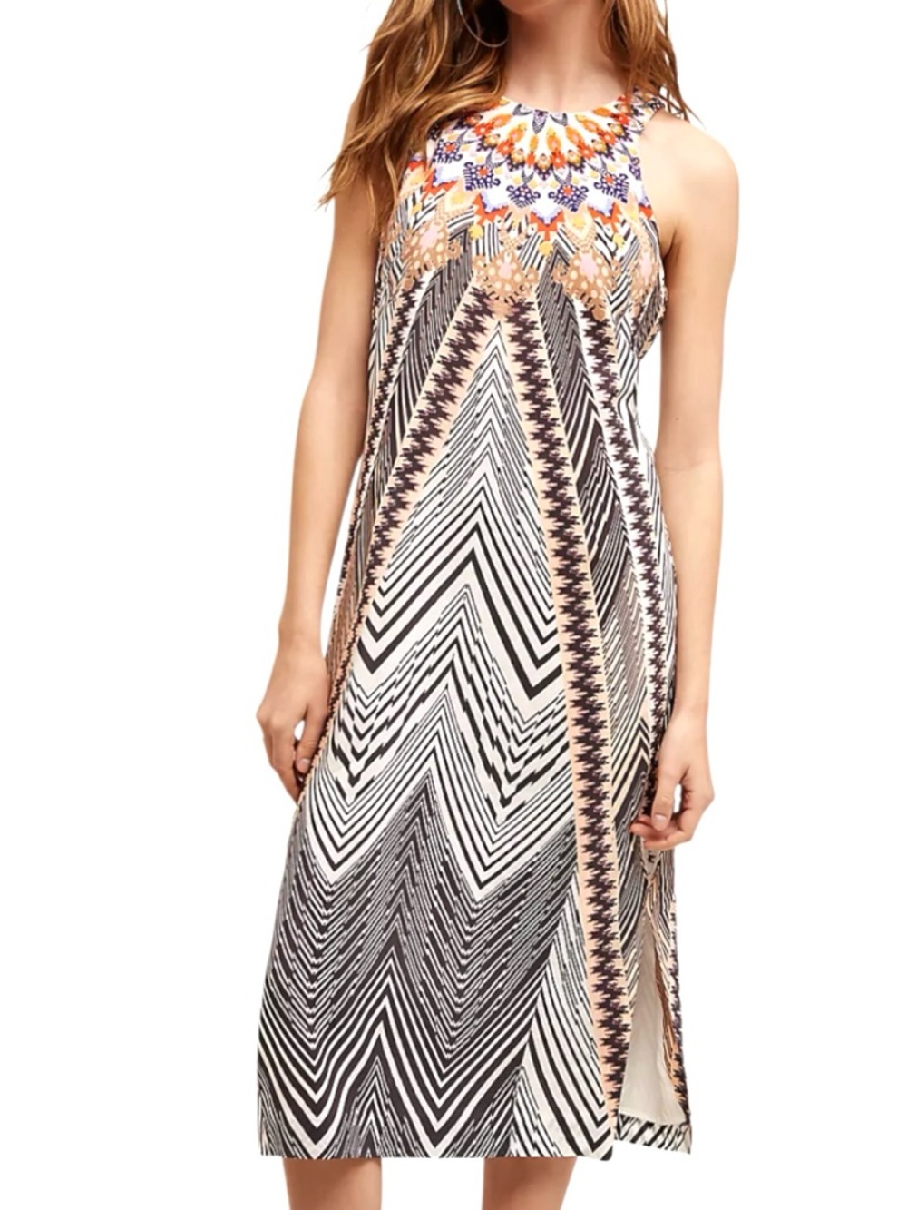 EUC Anthropologie HD In Paris Solstice Silk Dress Size 12